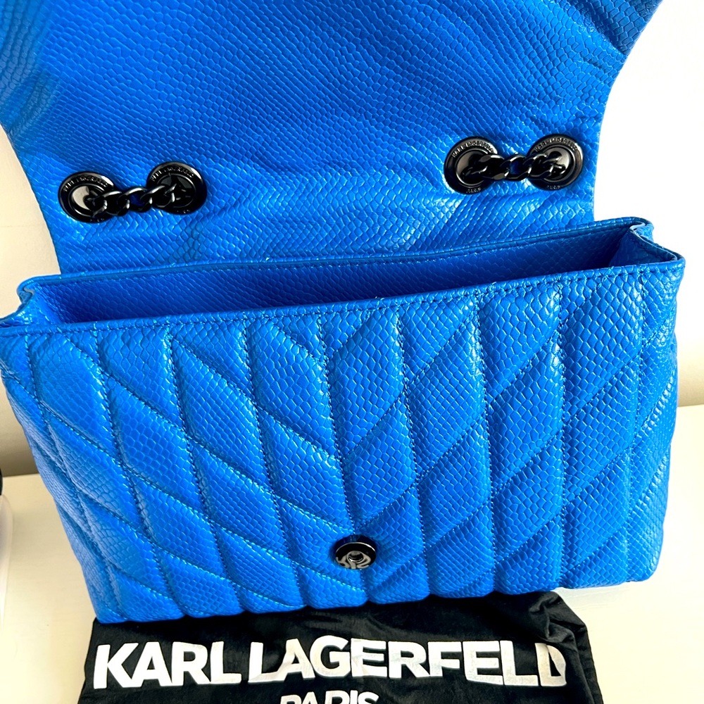 Karl Lagerfeld  limited edition Lafayette Gorgeous 3way Bag gorgeous blue color - Picture 4 of 6
